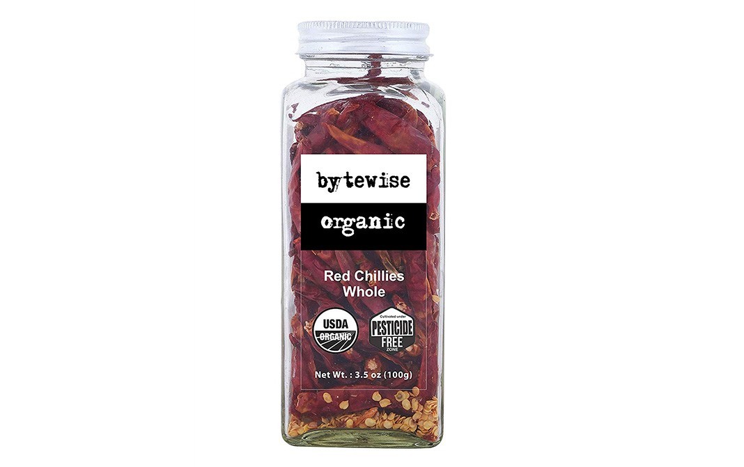 Bytewise Organic Red Chillies Whole    Bottle  100 grams